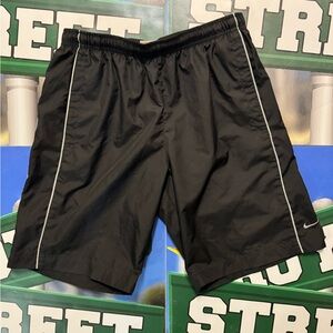 Nike Men's Black Athletic Shorts with White Accents